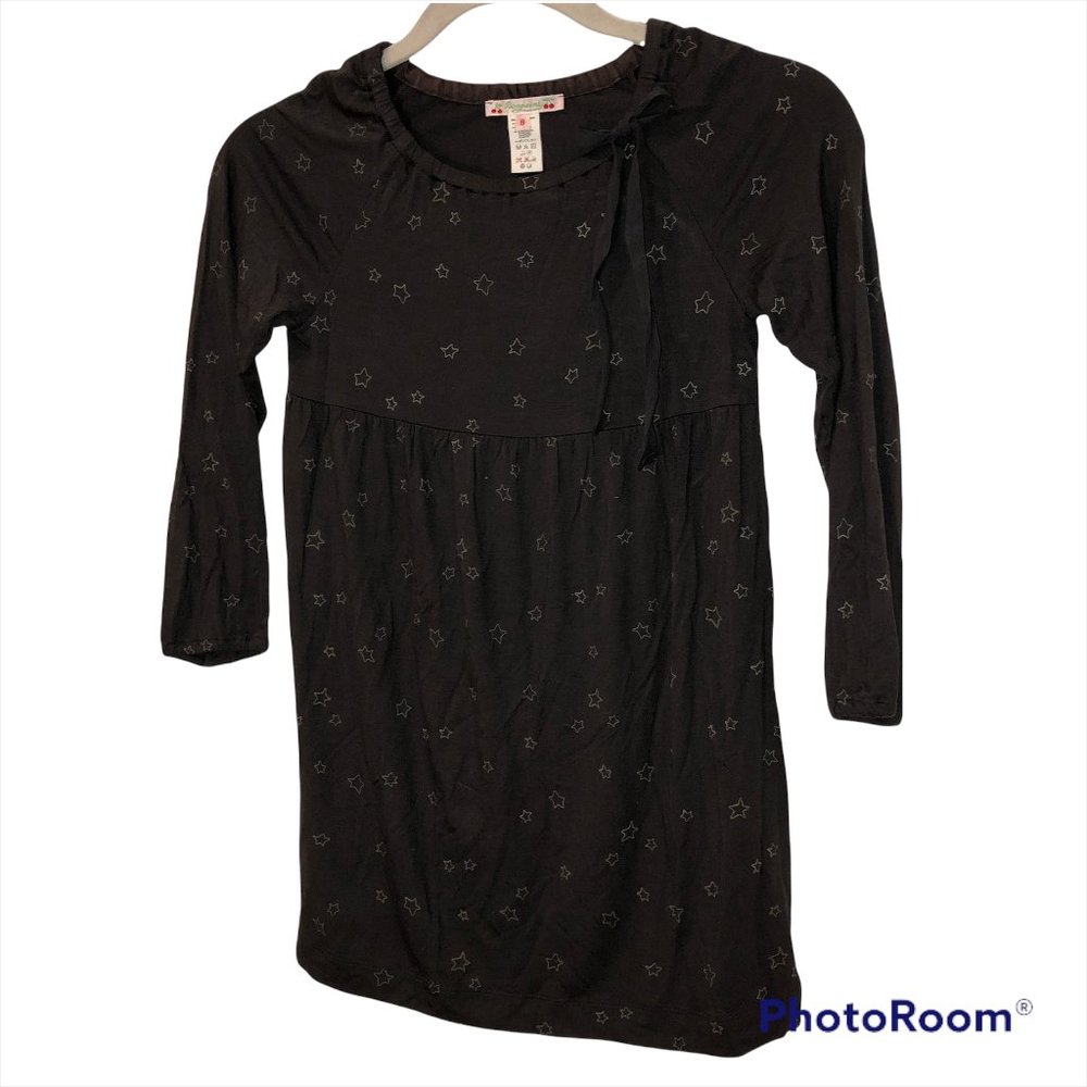 bonpoint as new charcoal gray star print cotton girls dress 8